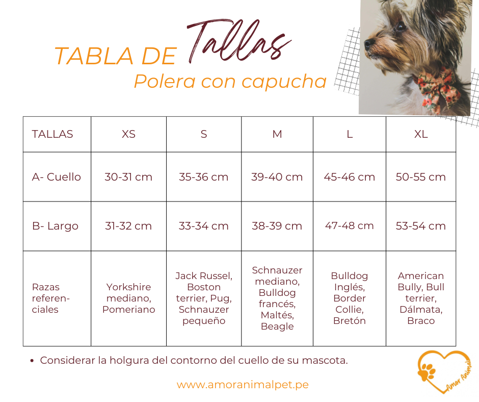 Polera forrada con capucha para perros - Amor Animal