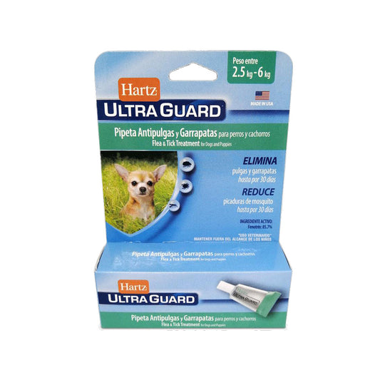 Pipeta antipulgas para perros de 2.5 a 6 kg.