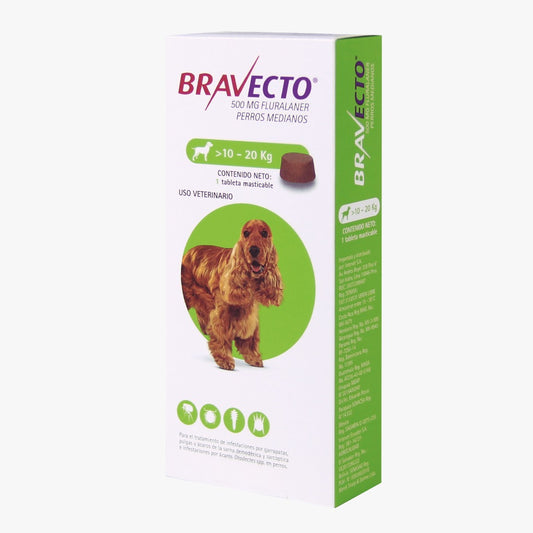 Bravecto  500 MG 10 KG - 20 KG  - Perro