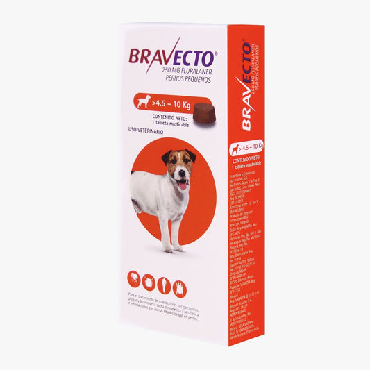 Bravecto 250 MG 4.5 KG - 10 KG - Perro