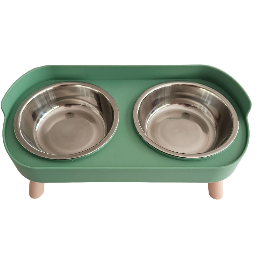 Comedero doble para perros y gatos