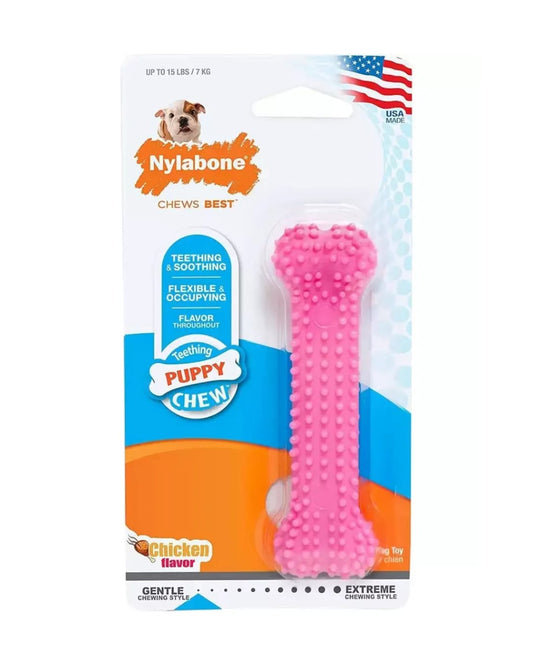 Nylabone Puppy Chew Pink Dental Bone Petite - Hueso para cachorros