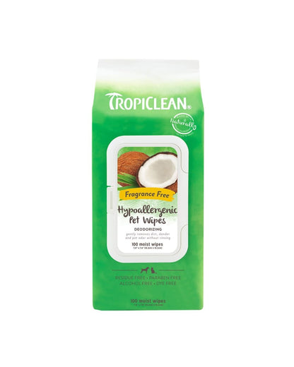 Tropiclean Pañitos húmedos Hipoalergénicos 100 Ud