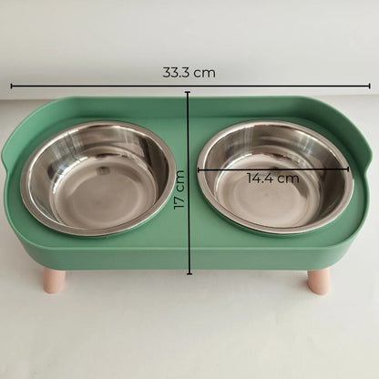 Comedero doble para perros y gatos