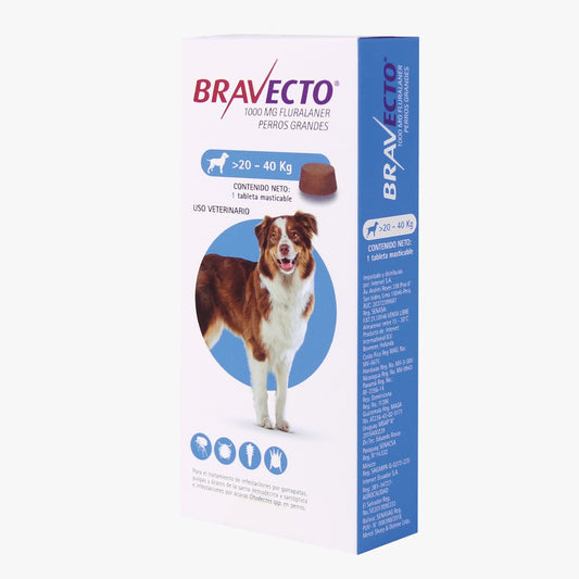 Bravecto  1000 MG - 20 KG - 40 KG  - Perro