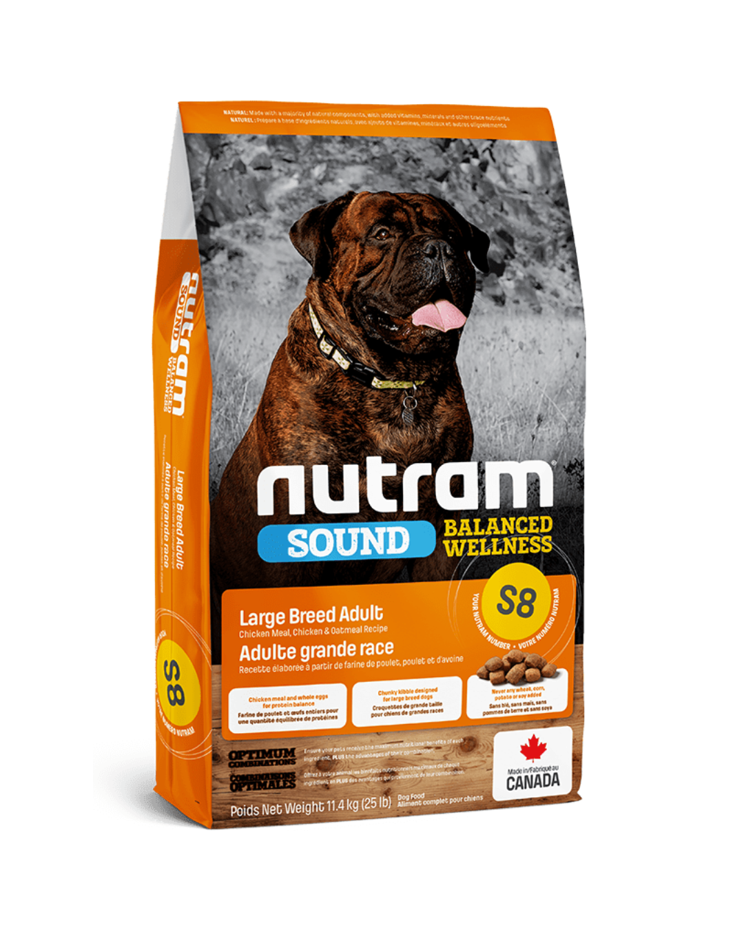 S8 Nutram Sound Large Breed Adult  11.4 kg - Perros raza grande